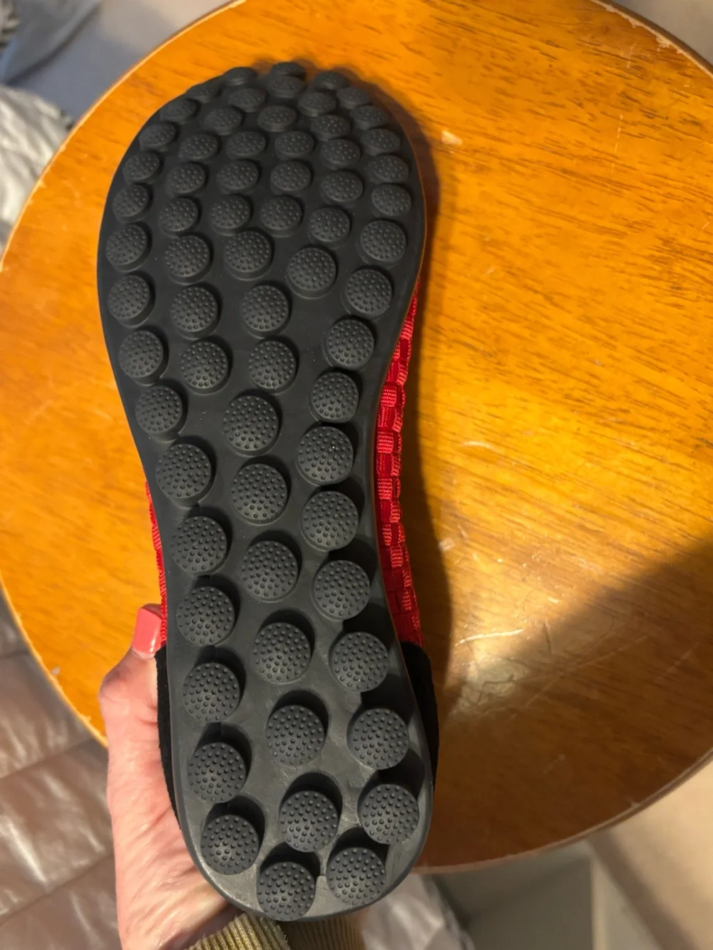 Bernie Mev Hazel Bella Me Black Red Slip On Woven Ballet Flats Size 7.5 / Eur 38